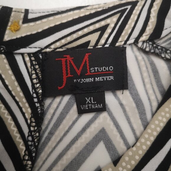 JM Studio by John Meyer Ladies Size XL Black Tan Off White Sleeveless Tank Top - Picture 3 of 9